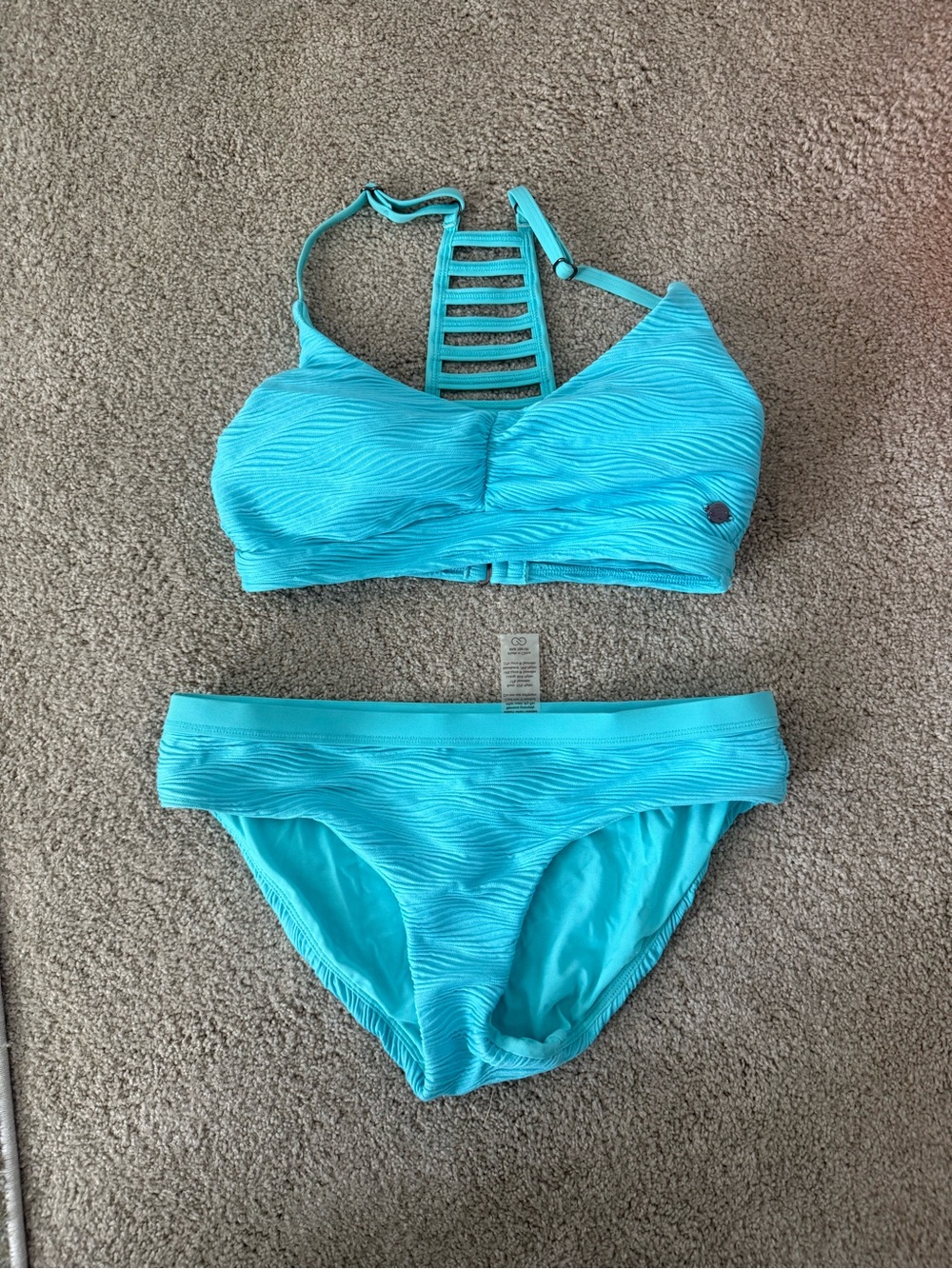 Calia Textured Aqua Women's Bikini Set - Swim Top & Bottom